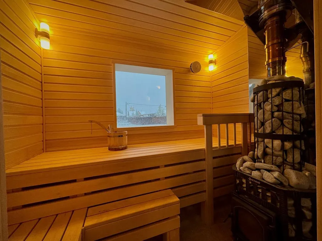 Новый домик с баней и камином