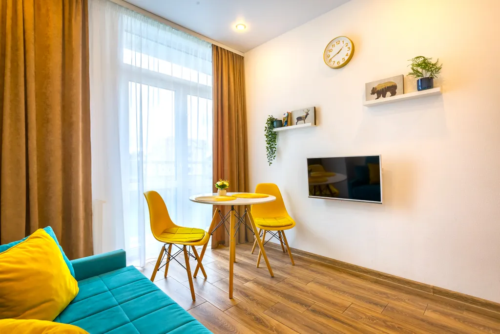 Апартаменты с балконом riverside в центре