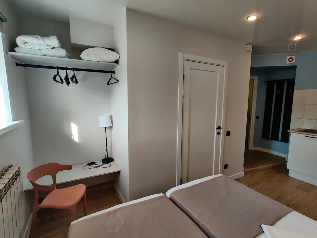 Стильные двухместные апартаменты с кухней и санузлом