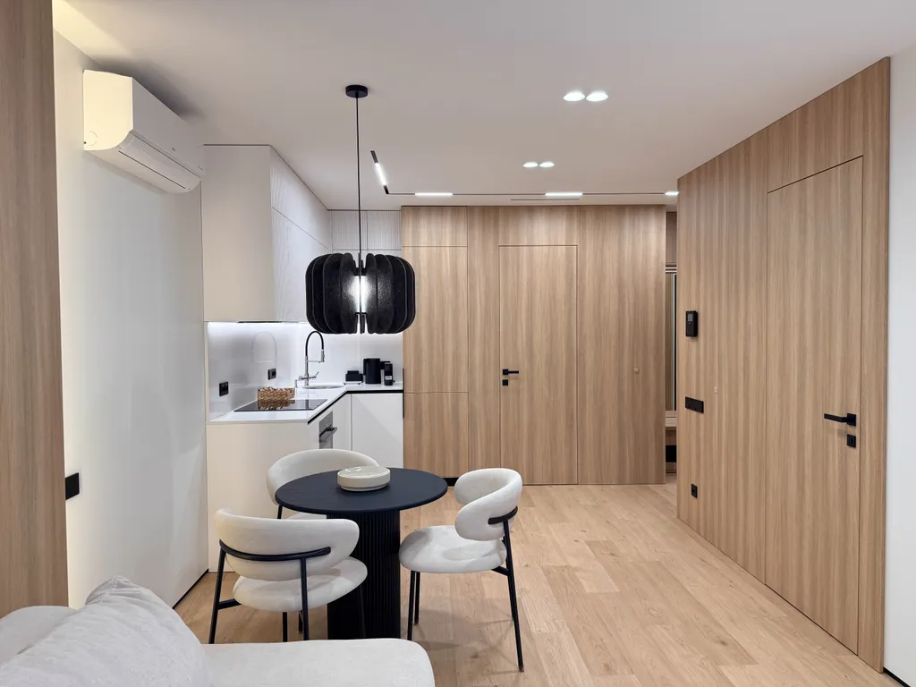 Стильная квартира в стиле Japanди возле парка, паркинг, метро, Netflix