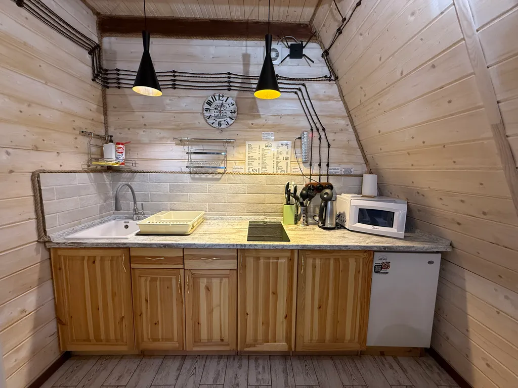 А-Frame домик с видом на гору Чегет