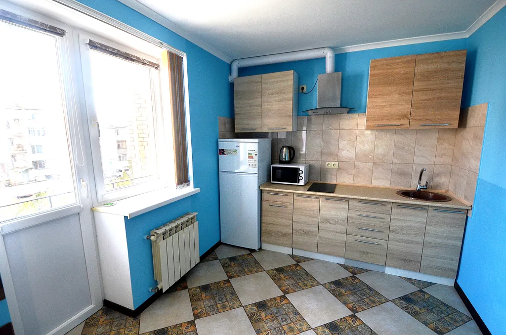 Квартира-студия голубая