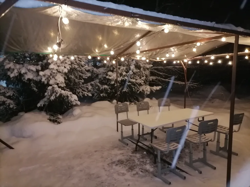 Дом с зоной отдыха на зимние каникулы на природе