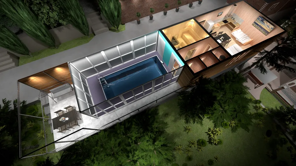 Коттедж Деревянный дом с личным бассейном в усадьбе Можжевеловый дворик — Айвовое