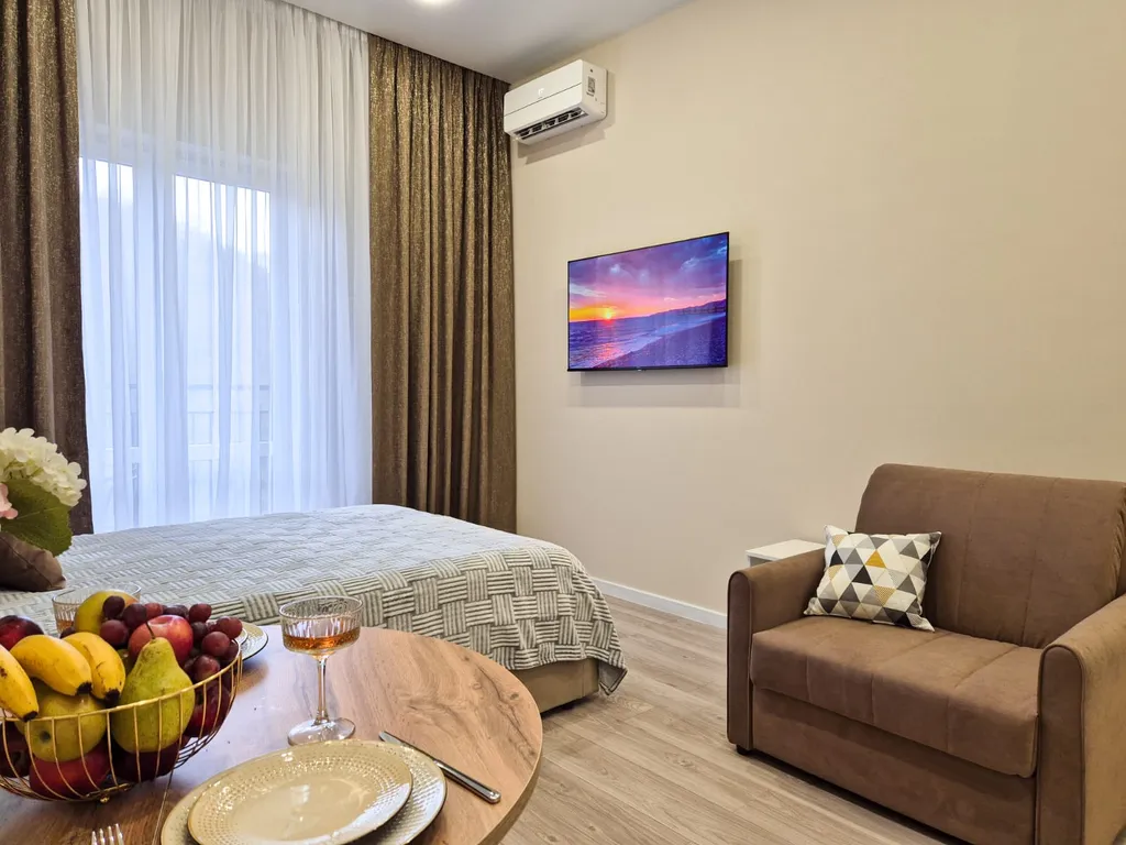 Апартаменты с видом на море, лес и горы