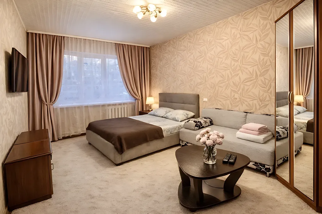 Вместительная 1-к квартира рядом с Центральной площадью, кровать+диван — аренда посуточно в Воркута