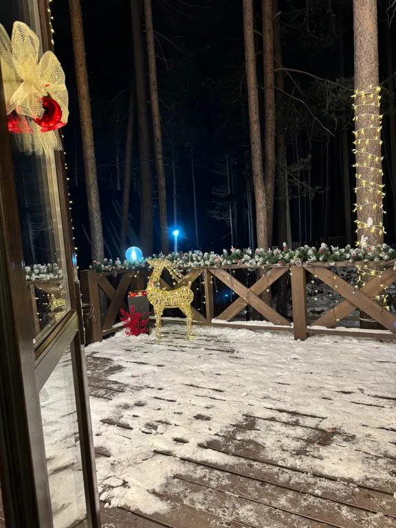 Сказочный дом в лесу с видом на горы