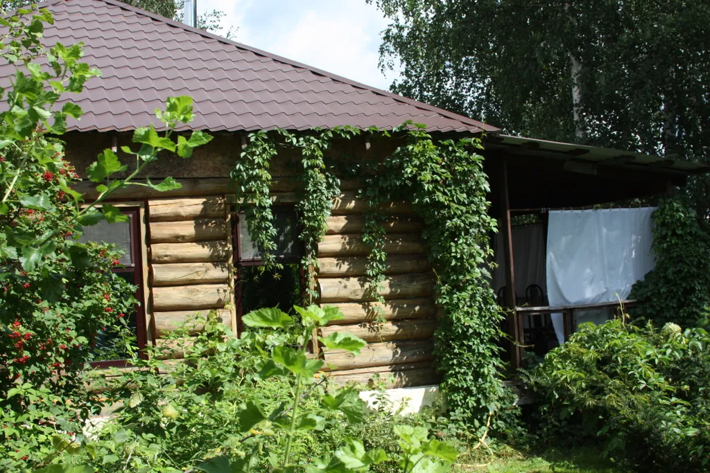 Дом с русской баней внутри.