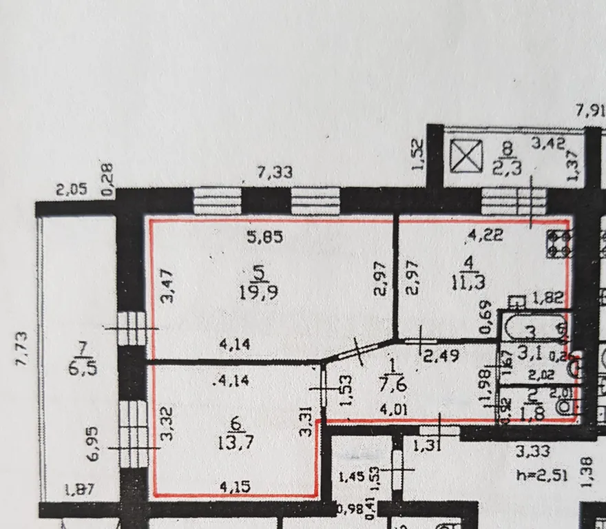 3-комнатная просторная квартира в центре с дизайнерским ремонтом