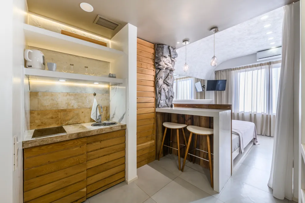 ЛАЙТ БЛЮ ДИЗАЙН-СТУДИЯ | 30 м² | Уют в стиле ростик с горным пейзажем!