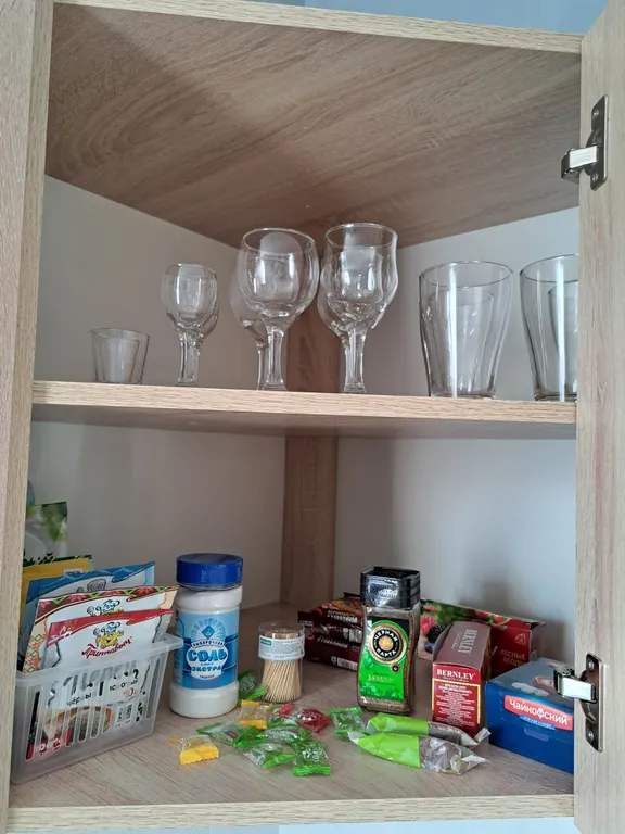 Светлая однушка с кроватью и смарт ТВ