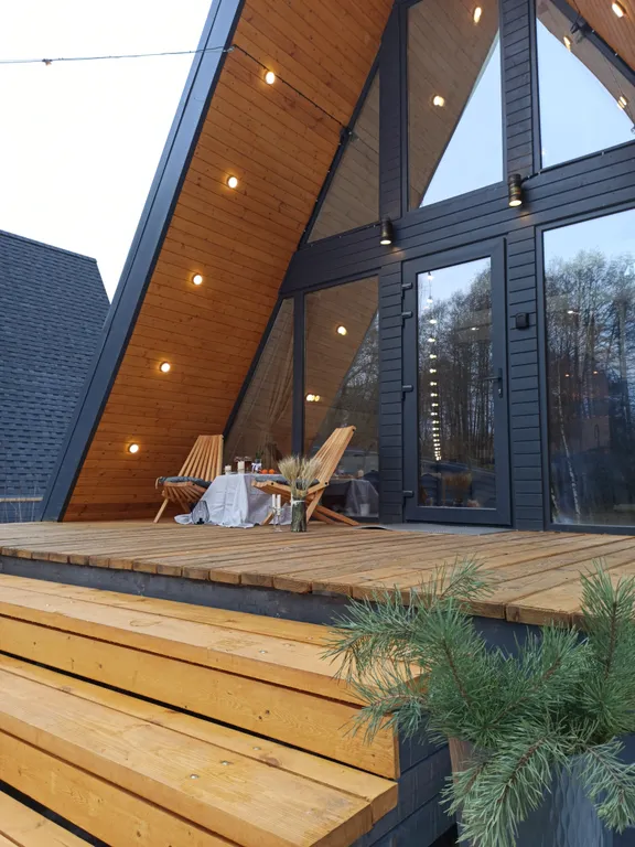 Сканди люкс, дом с камином и видом на лес. LESNOVO