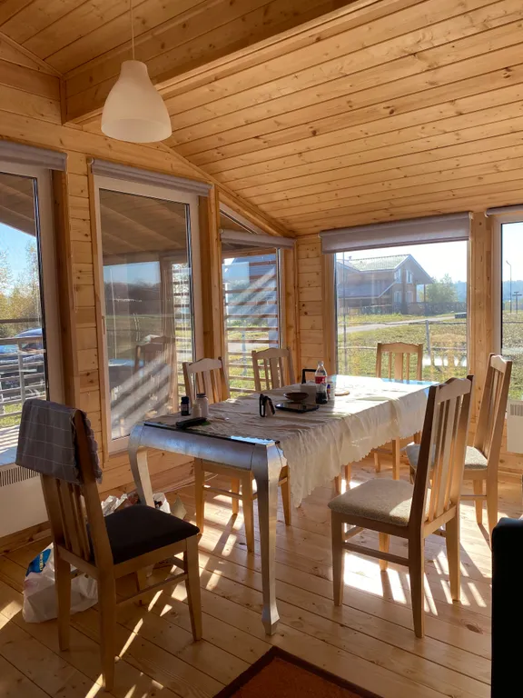 Барнхаус с баней и панорамными окнами