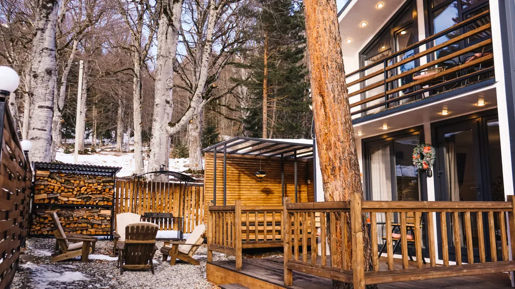 Barnhouse с балконом и видом на горы