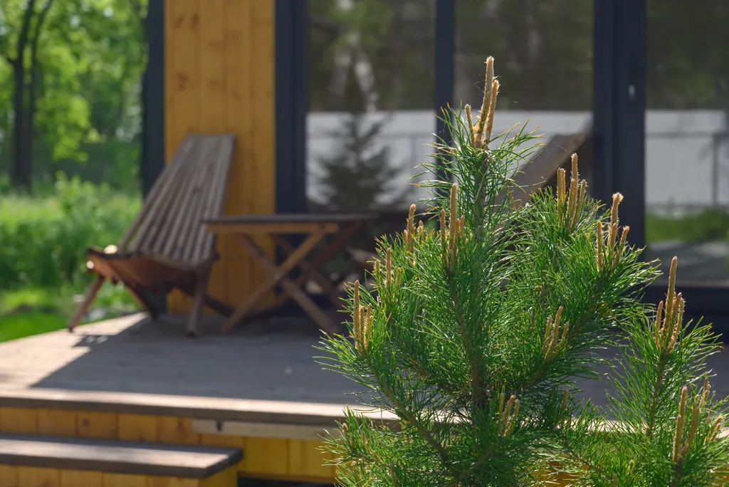 Дом с камином и баней у озера