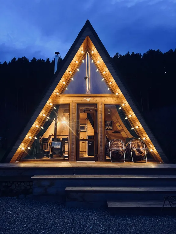 А-фрейм 6/6 с видом на горы и лес