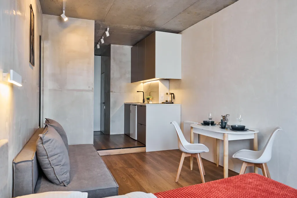 Апартаменты в стиле лофт для семейного отдыха, с проектом для фильмов