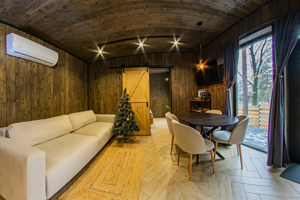 Вилла в сосновом лесу с чаном и баней