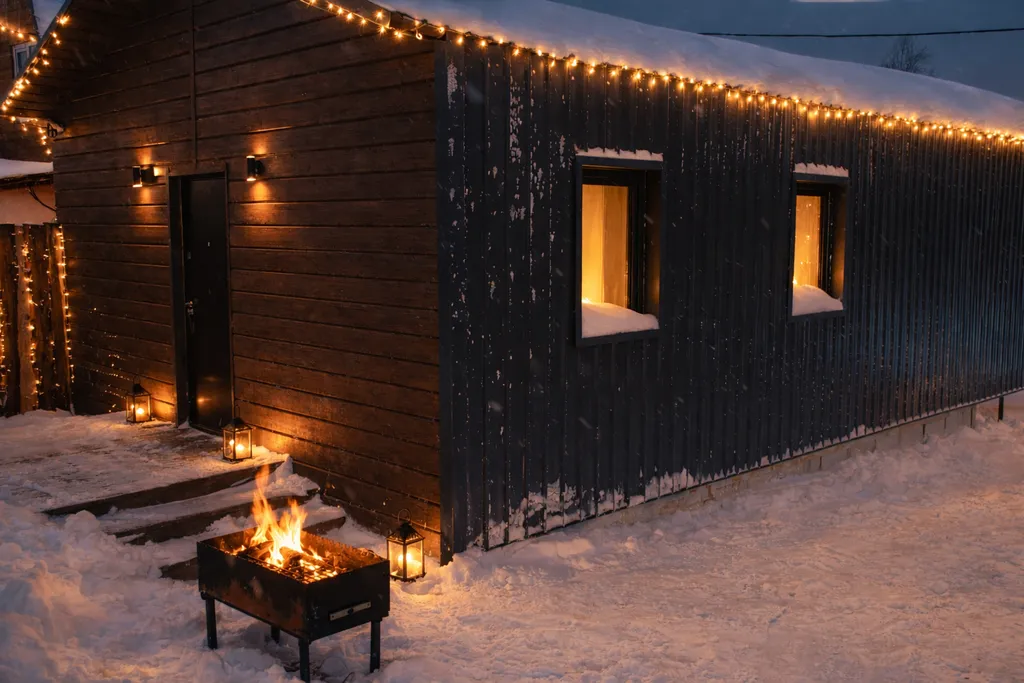 Барнхаус с чаном и баней у реки в Красном Ключе