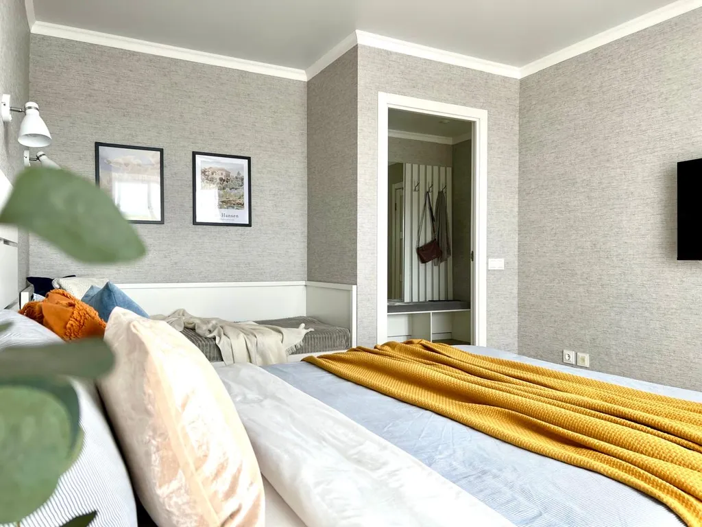 Стильный белоснежный апартамент в центре города, бесконтактный заезд