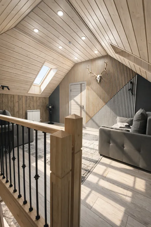 Современный домик с баней, чаном и беседкой