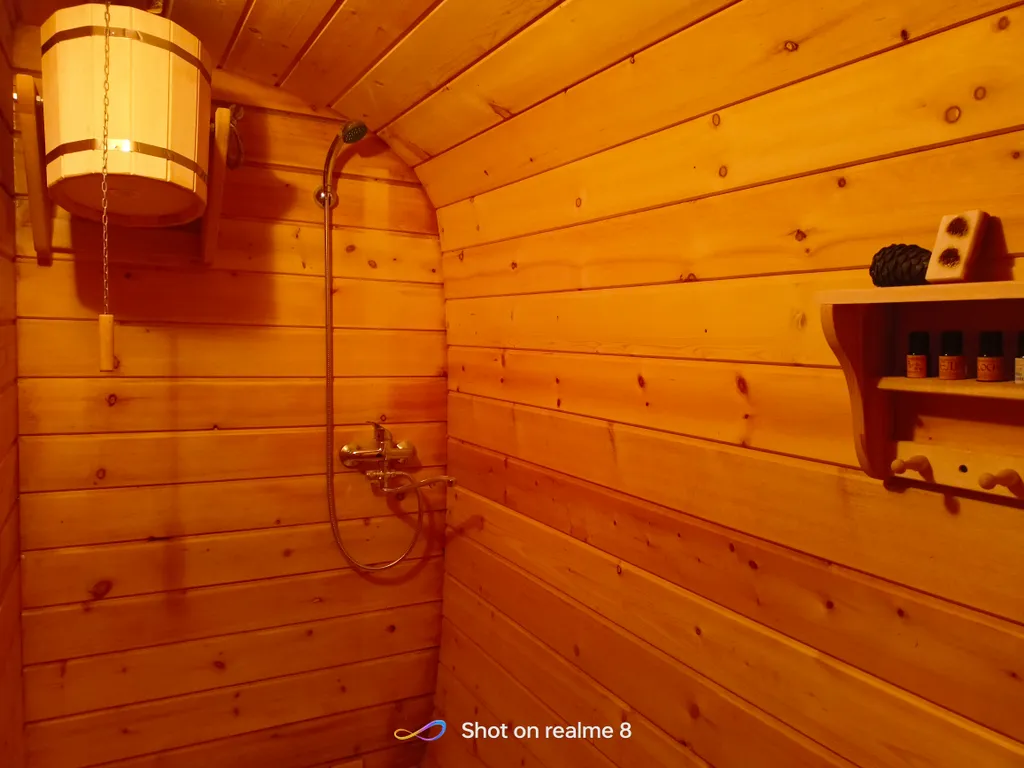 Домик А-фрейм с баней и купелью