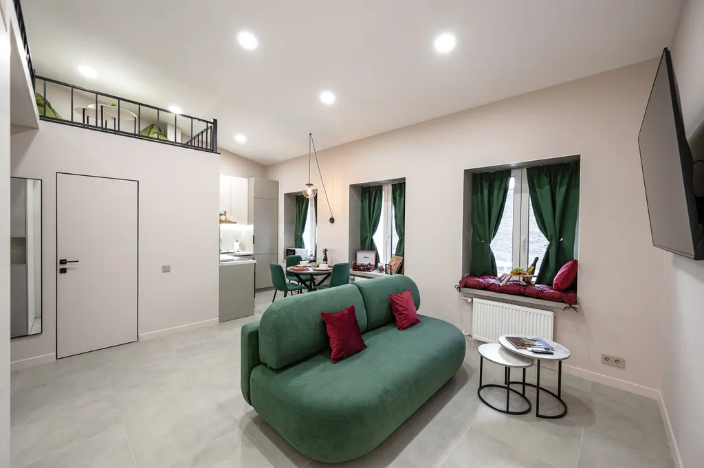 Дизайнерская мансарда Green Attic с кондиционером у Невского проспекта