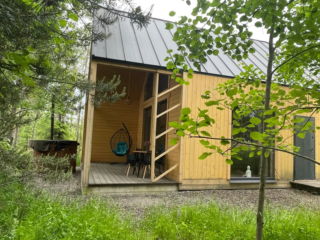 Уютный дом с купелью и камином Лесное Вдохновение