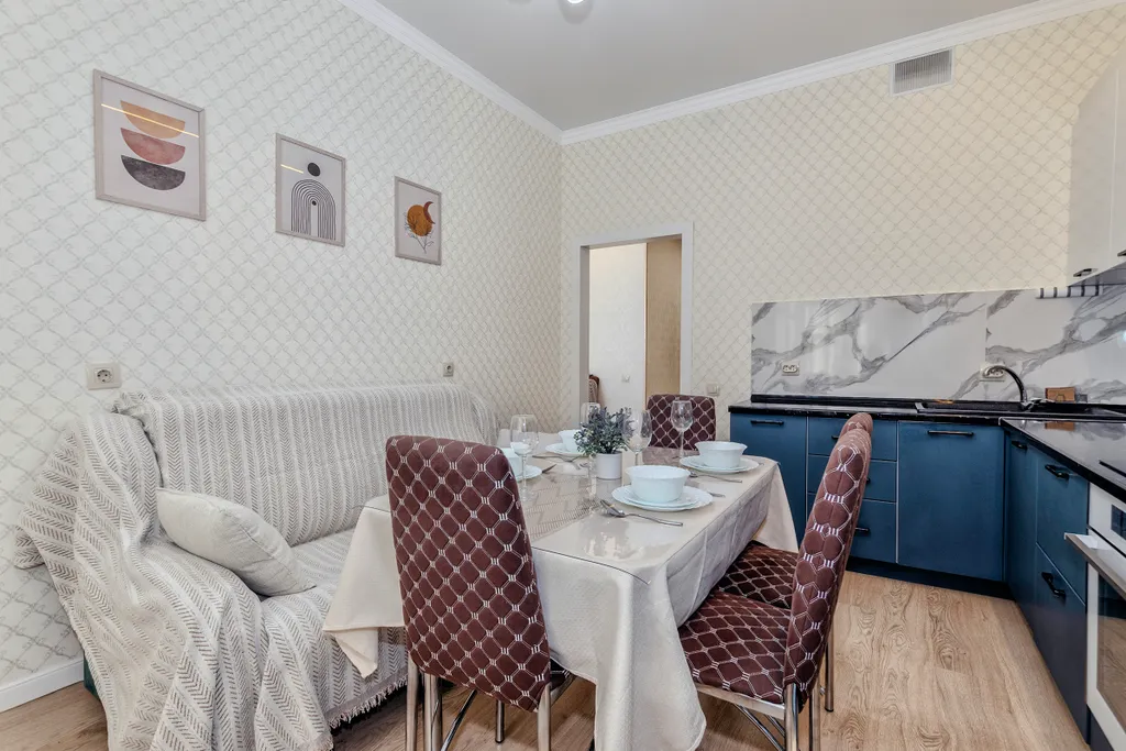 Уютная однокомнатная с видом на город возле набережной в Астане