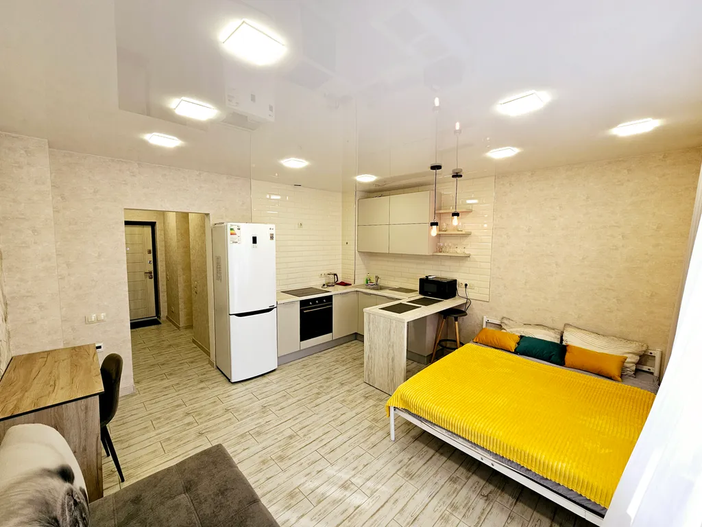 Студия с лоджией и панорамными окнами