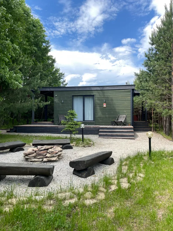 Дом с баней и купелью у леса