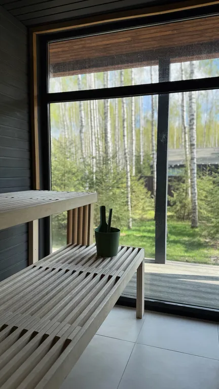 Коттедж Панорамный дом в окружении леса с сауной и чаном — Семеновское