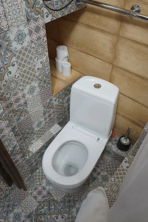 Студия с камином, деревом и видом на реку