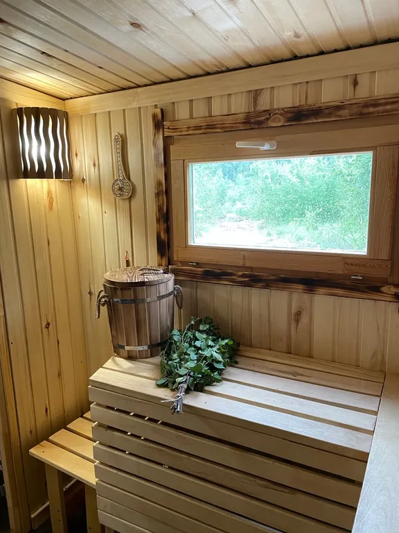 Большой дом А-фрейм с баней и чаном