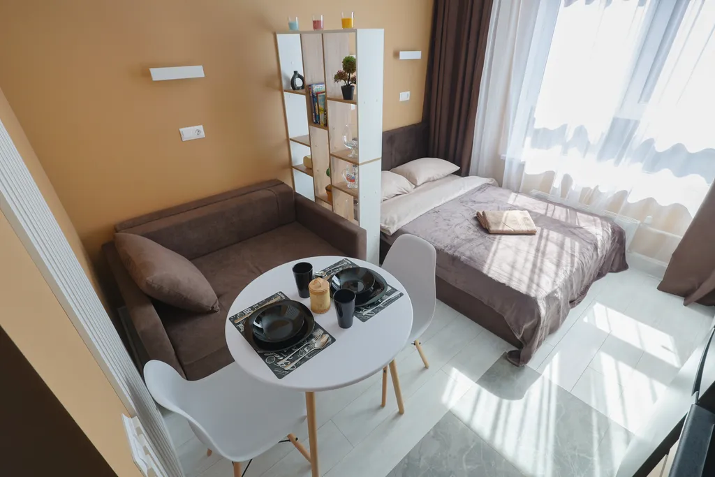 Светлая студия в ЖК Самолет