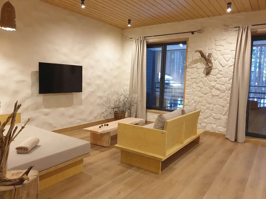 Семейный номер комфорт 2 ком. Вид на озеро и парк, в гост. Доме ранта