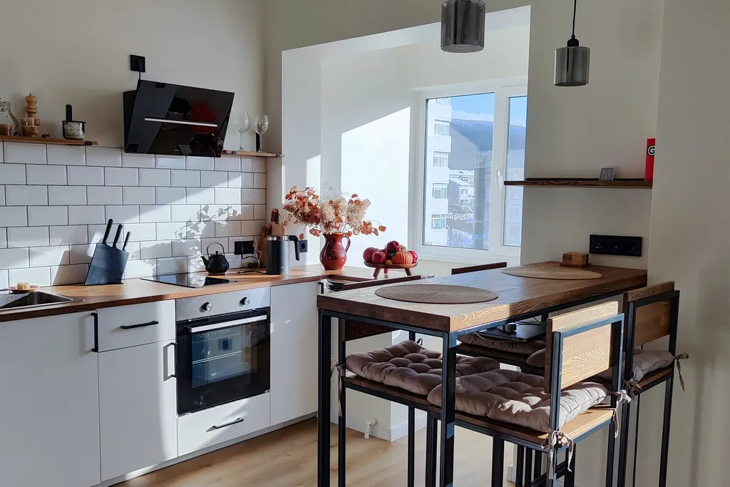 Квартира Стильная студия в скандинавском стиле в новом доме в центре города — аренда посуточно в Южно-Сахалинск