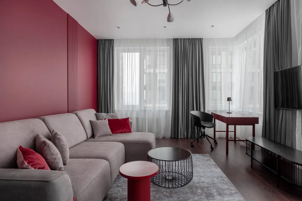 Квартира Новая квартира Бургунди Сьют с дизайнерским интерьером — Москва