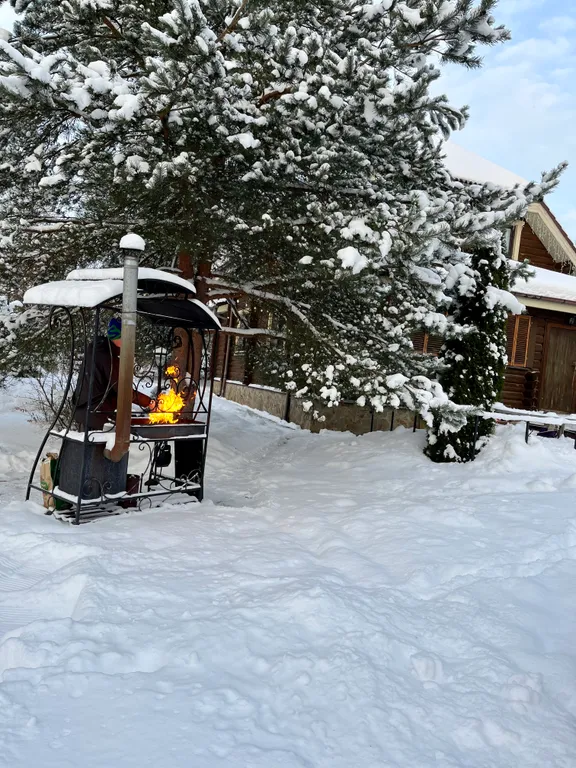 Коттедж Атмосферный дом из бревна с камином и сауной у водохранилища — Маслово