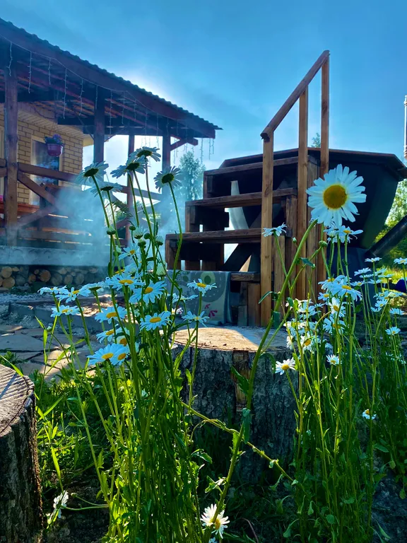 Домик в современном стиле у озера с бани и чаном