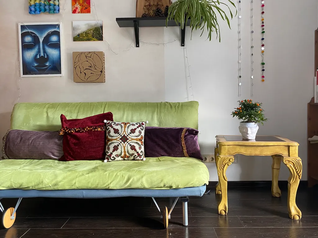 Просторная бохо студия с панорамным видом на горы