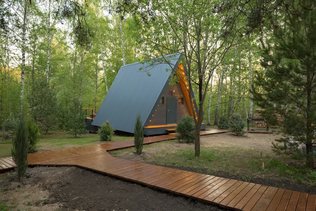 Глэмпинг Krona camp (Дома A-frame в лесу) 40 км от Уфы