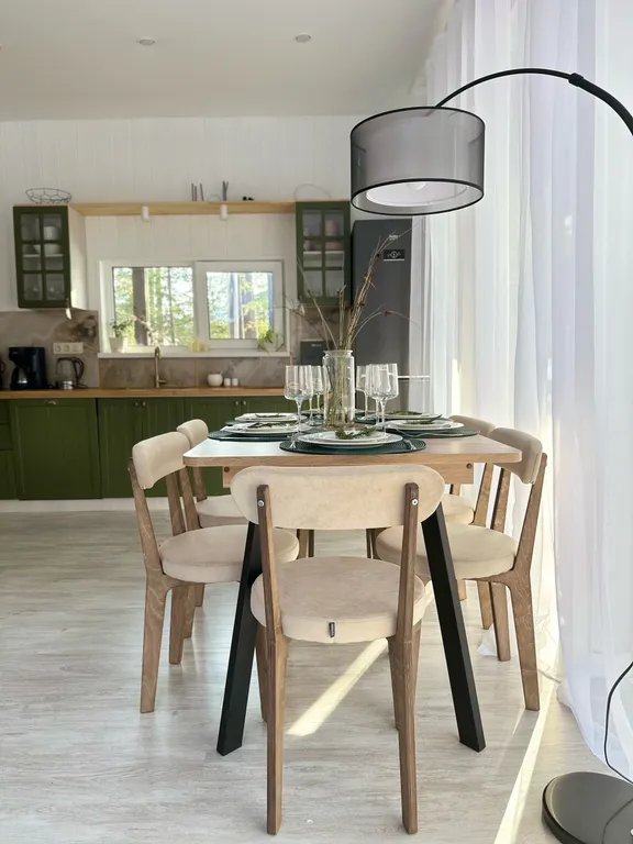 Дом 100m2 — чан у озера, кухня, Wi-Fi