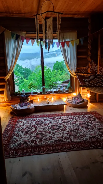 Коттедж Коттедж Просторный сруб с гамаком, камином и баней — Мезмай