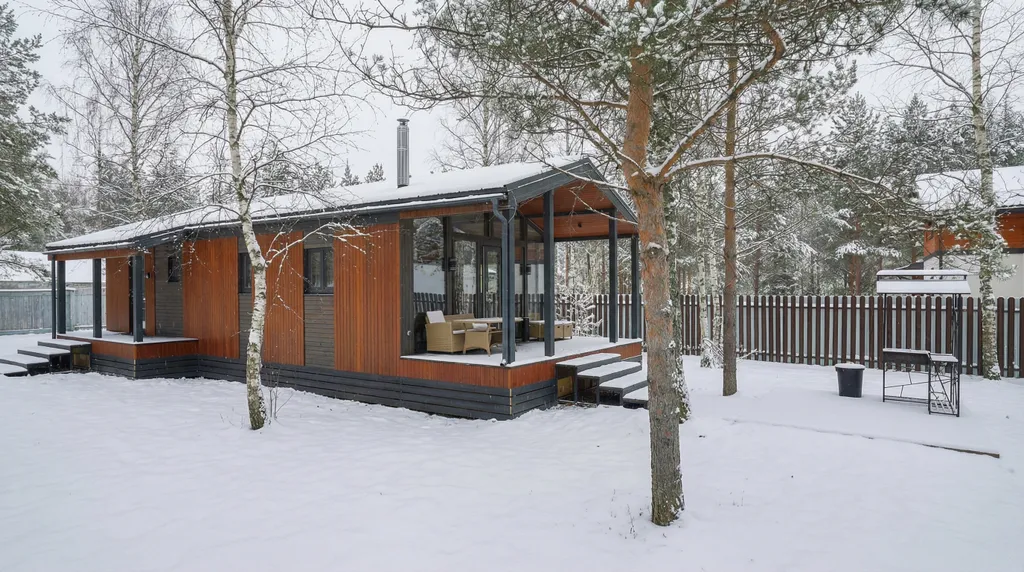 BarnHouse с камином, кондиционером и террасой