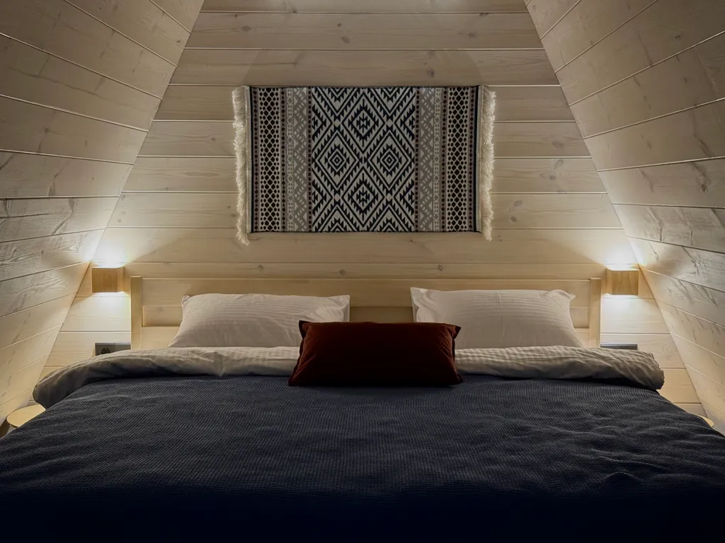 Уютный А-фрейм Ручей с баней и чаном