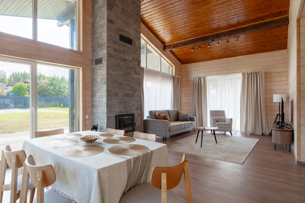 Уютный дом с камином и сауной у Охта Парка