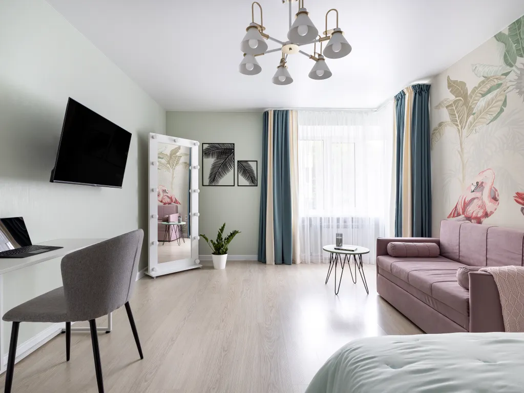 Дизайнерская квартира "Фламинго" рядом с лесом в Зеленогорске