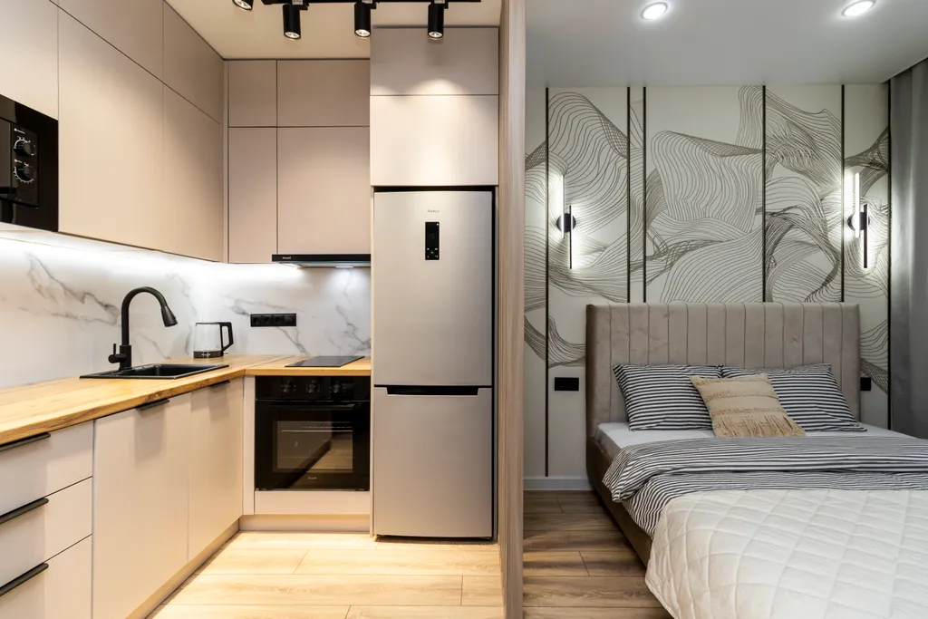 Квартира-студия с дизайнерским ремонтом в новом доме