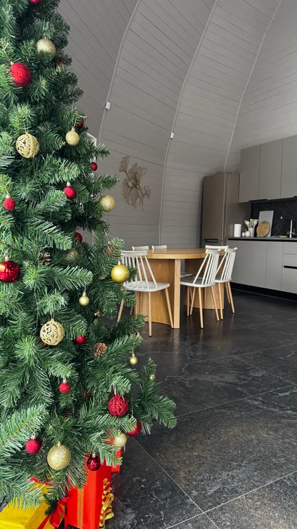 Уникальный дом-сфера с русской печью